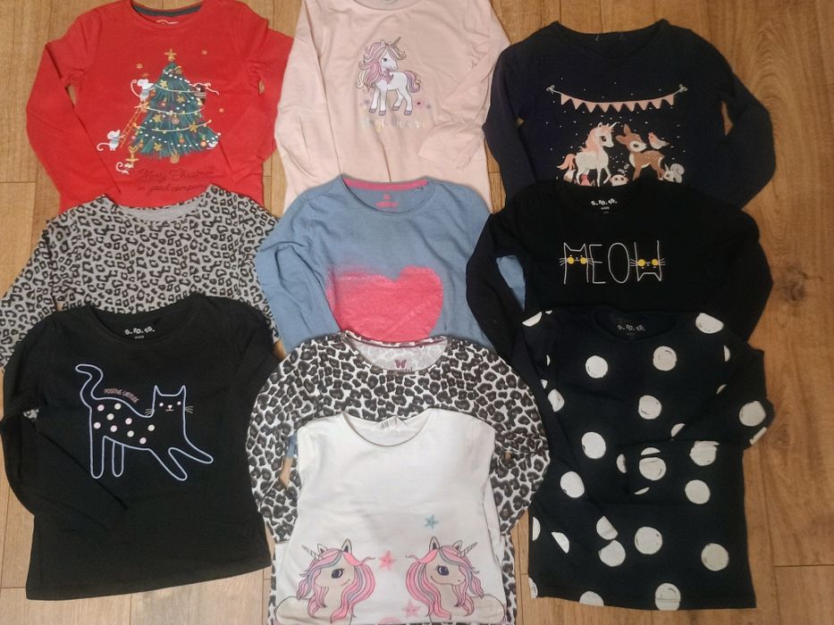 Zestaw bluzeczek 122/128 z 5 10 15 HM gratisy