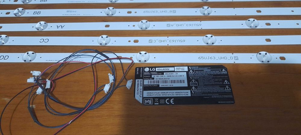 5 Tiras LED para TV LG 65UJ630V /Veja as fotografias