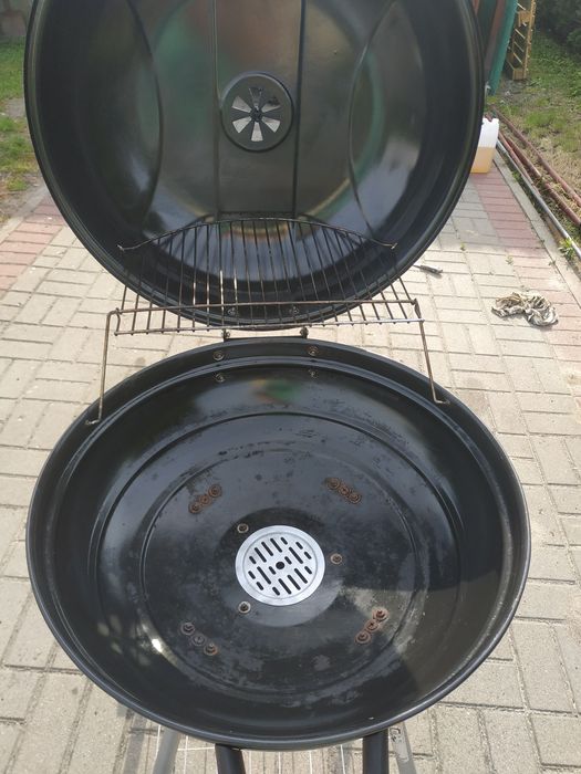 Duży Grill okrągły węglowy nowe sztućce i brykiet gratis!