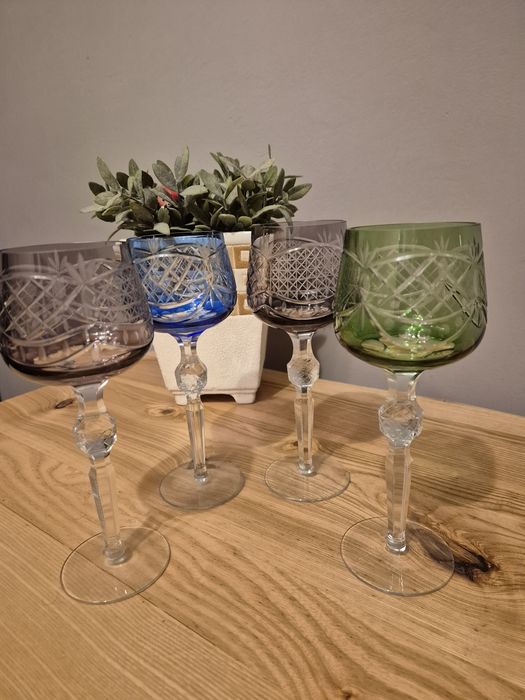 Cztery krysztalowe kieliszki do wina - Remery