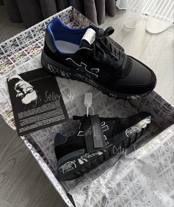 MADE IN ITALY Кроссовки Premiata Mick Black Blue (IN BOX)