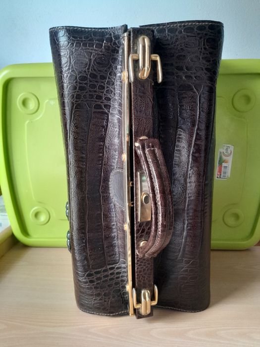 Mala vintage pele crocodilo