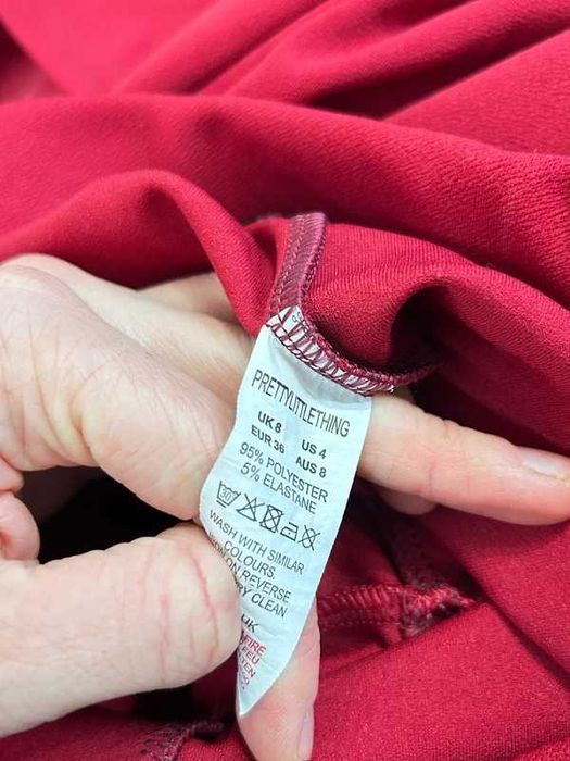 Burgundowe damskie spodnie z szeroką nogawką rozmiar 36