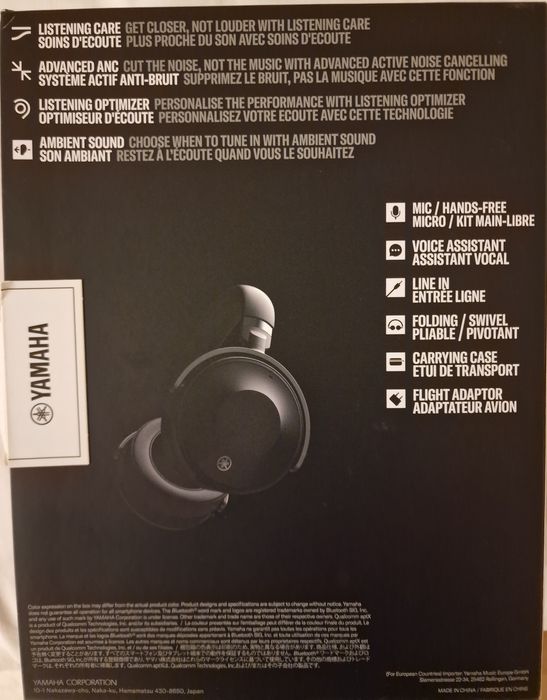 Auscultadores Yamaha YH-E700 Black – Como Novos | ANC + Bluetooth |