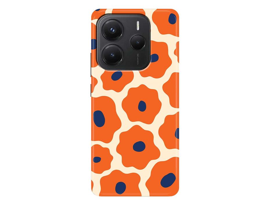 Capa silicone flores laranja Matisse para telemóveis Xiaomi Redmi e Mi