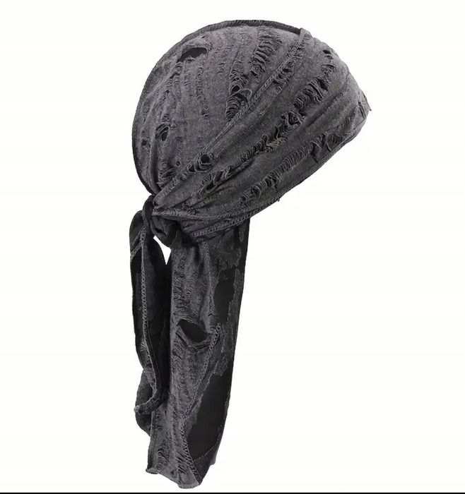 Durag Chusta Bandana na głowę Szara Turban Rap Hip Hop prezent
