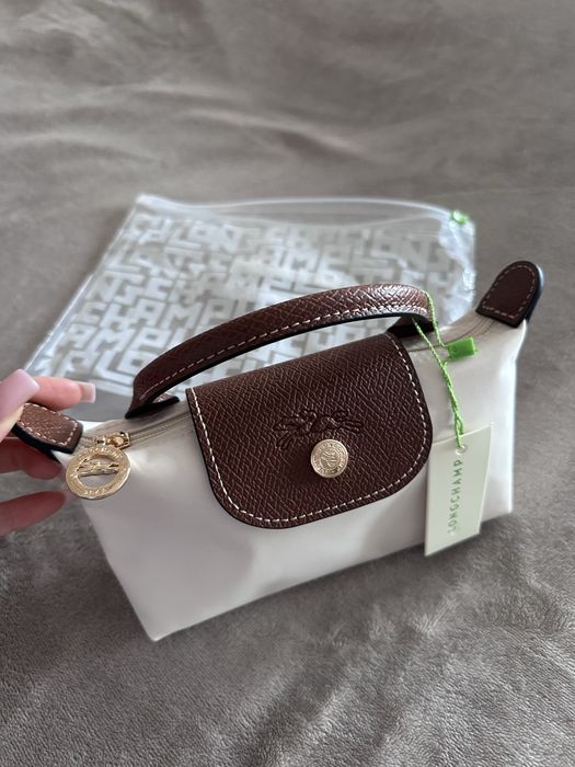 Бежева сумка Longchamp / чорна сумка Longchamp/ жіноча сумка