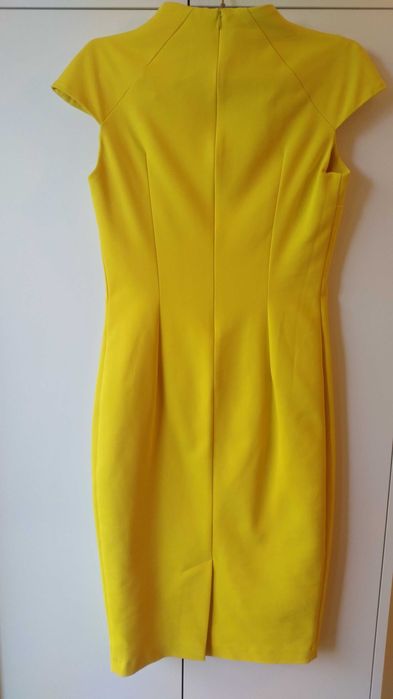 sukienka żółta, dopasowana, 38, MOHITO