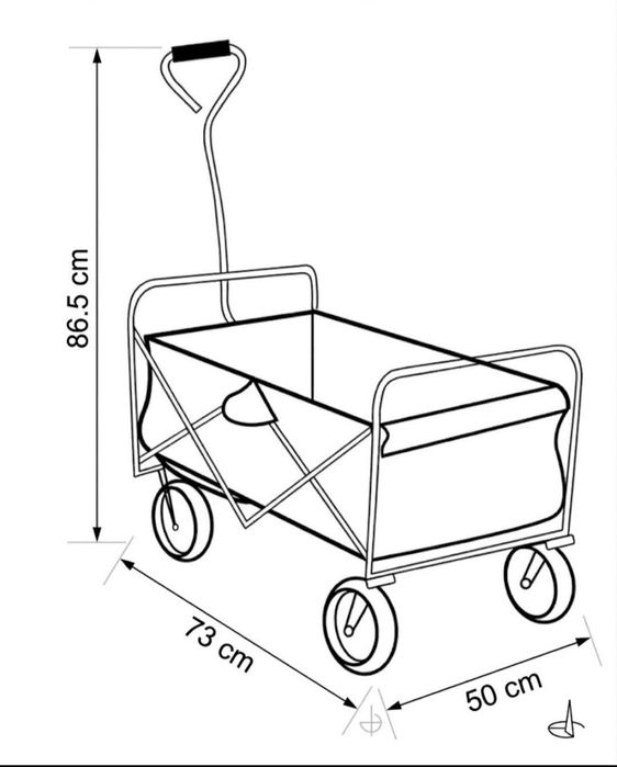 Wózek transportowy wędkarski, ogrodowy stalowy.
