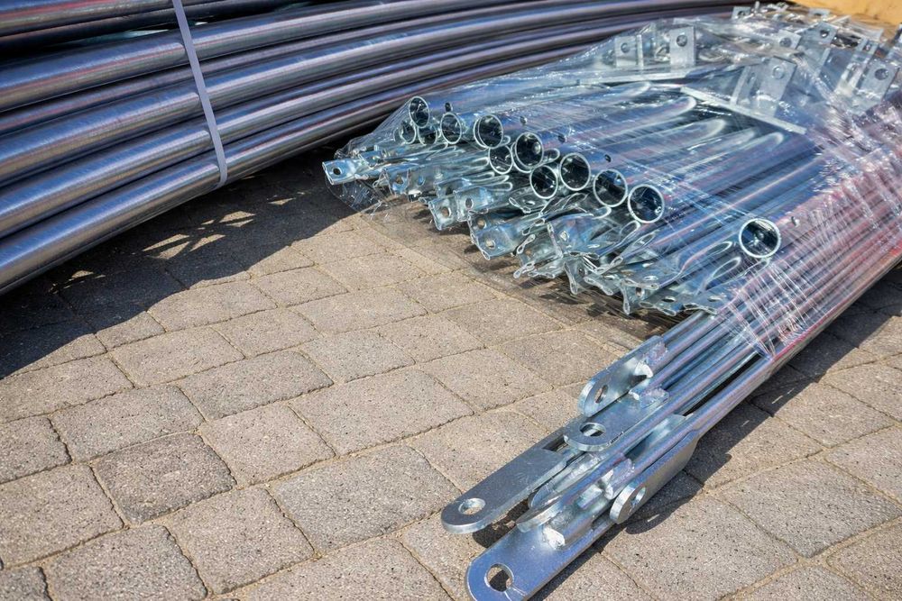Wiata hala namiotowa 10×15 m komplet – ocynk | plandeka | zestaw śrub