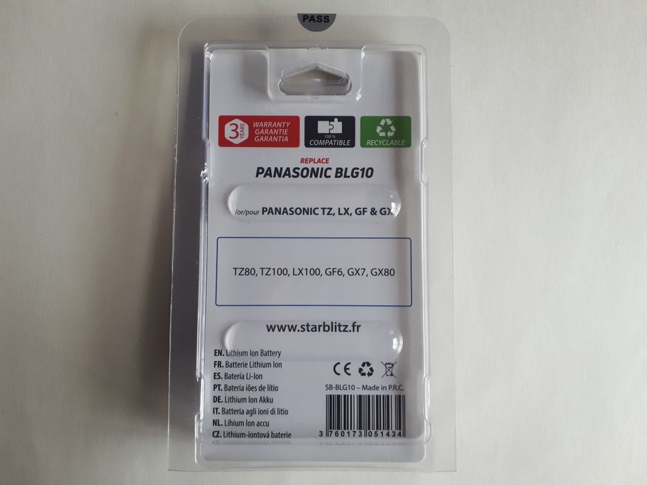 Bateria sb-BLG10 p/Câmara Panasonic (Selado)