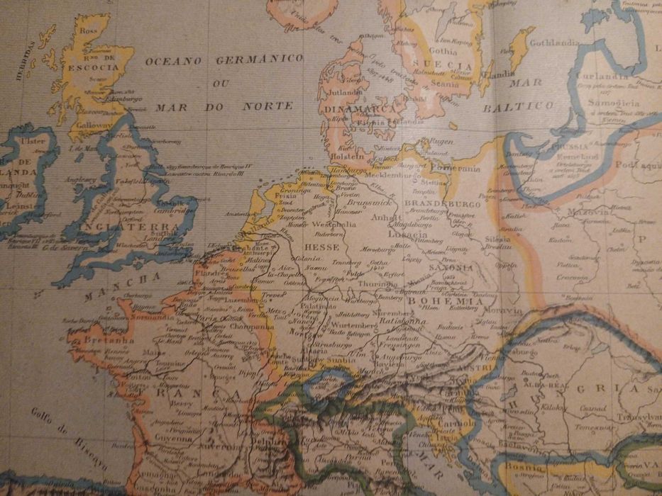 Mapa Europa Ultimo Período da Edade Media (Final do Séc, XIX, Final do Séc, XX)
