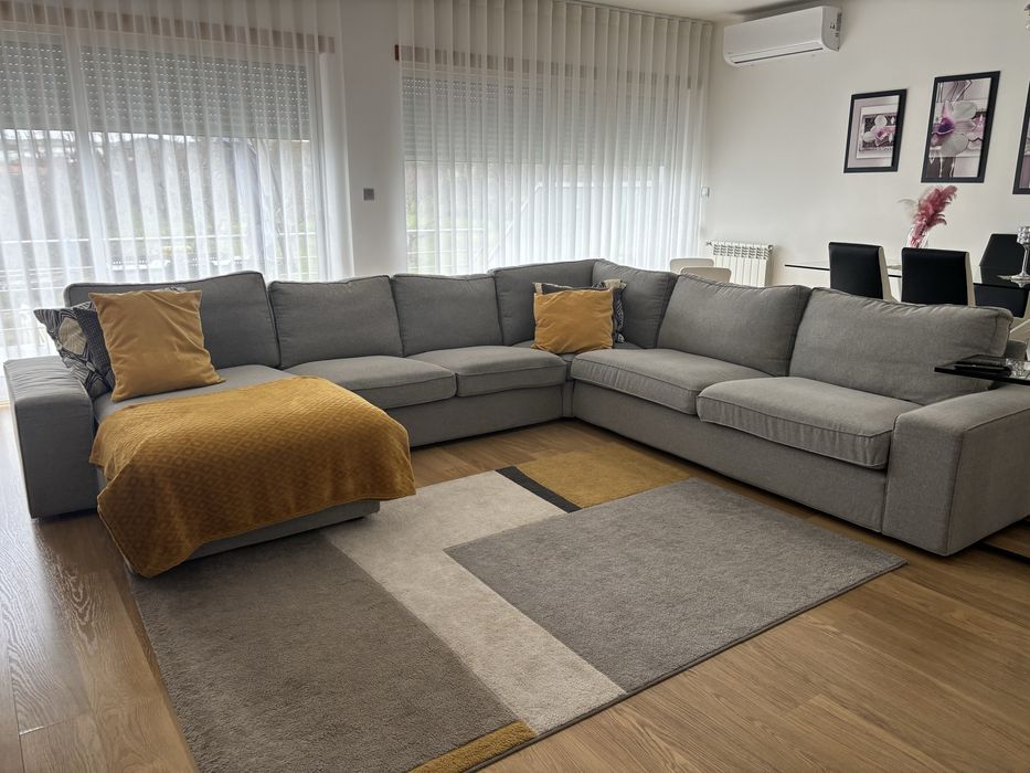 Sofá canto de 6 lugares com chaise longue (kivik)