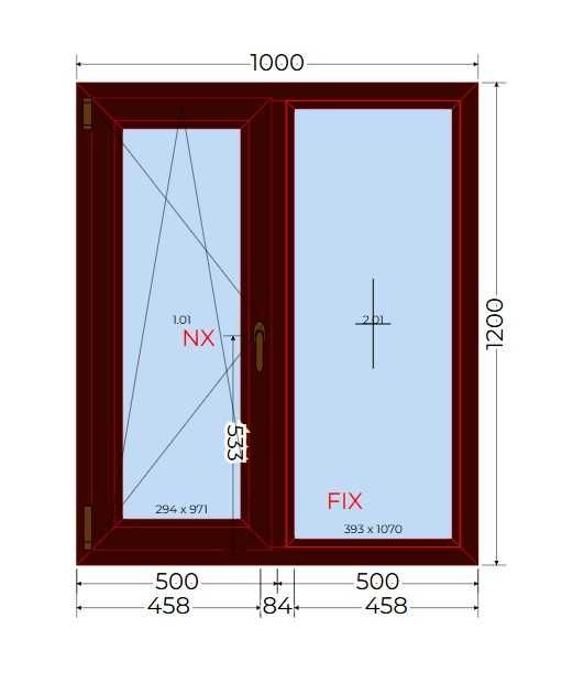 Okno PCV 100x120 MAHOŃ- nowe z magazynu