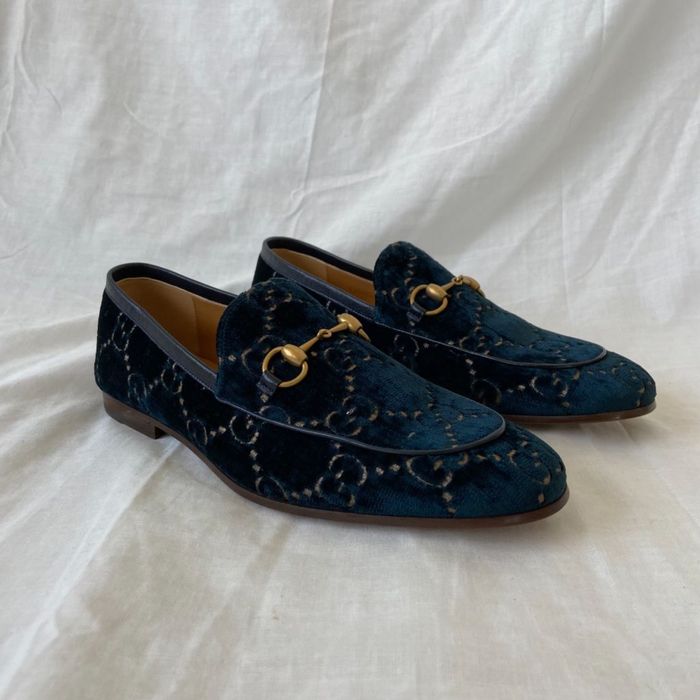 Gucci Jordaan GG Velvet Loafers Mokasyny  Męskie 44,5 45 - 29 29,5 cm