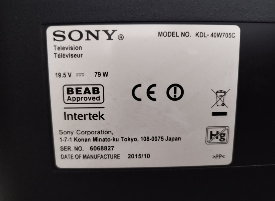 Telewizor Sony Bravia/ 40" Smart TV