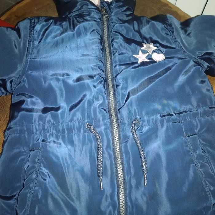 Kurtka zimowa dla dziewczynki parka 104 cm 3-4 lata ocieplana, czapka