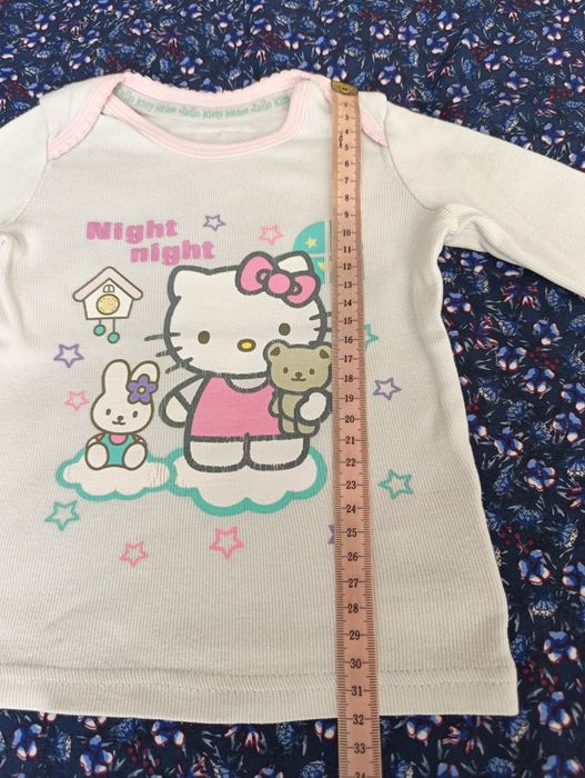 C&A, Hallo Kitty, Snoopy 3 bluzeczki na długi rękaw r 68-74cm