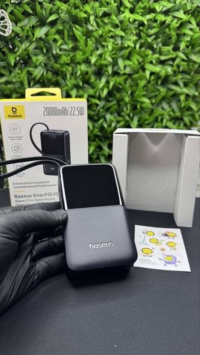 Оригінальний павербанк Базеус Baseus bipow 2 Pro з вбудованим кабелем