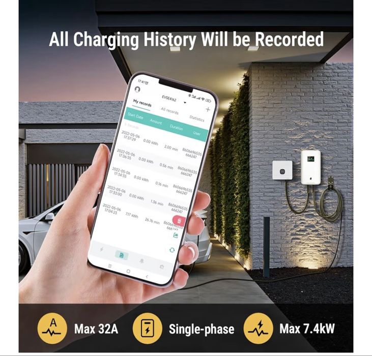 Wallbox Morec 7,4 KW monofasico Wifi+BT