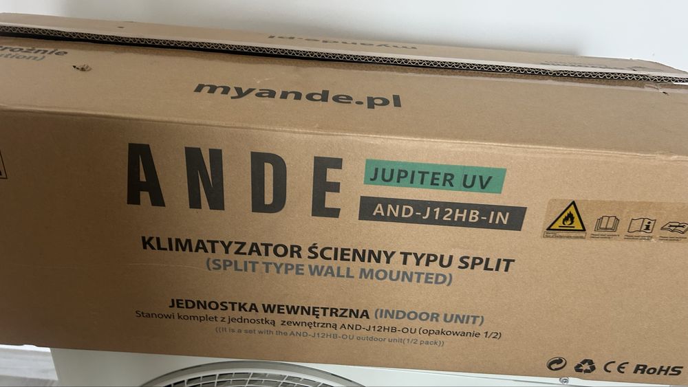 Klima split inwerter Ande AND-J12HB-OU moc 3,5kW z dezynfekcją UV!