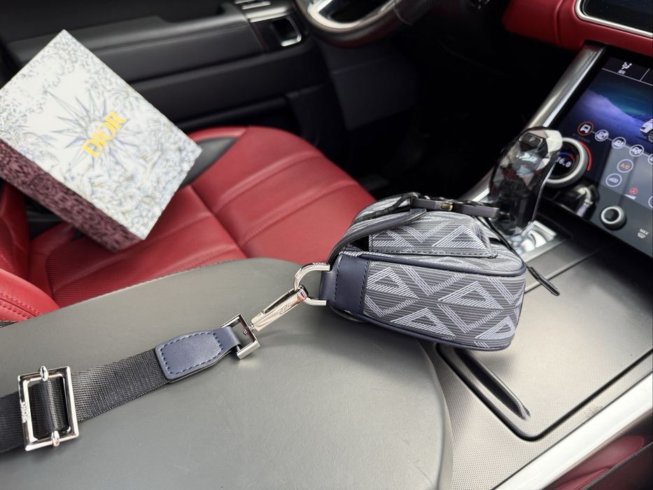 Сумка мужская Louis Vuitton doir черная  унисекс кожаная кожа
