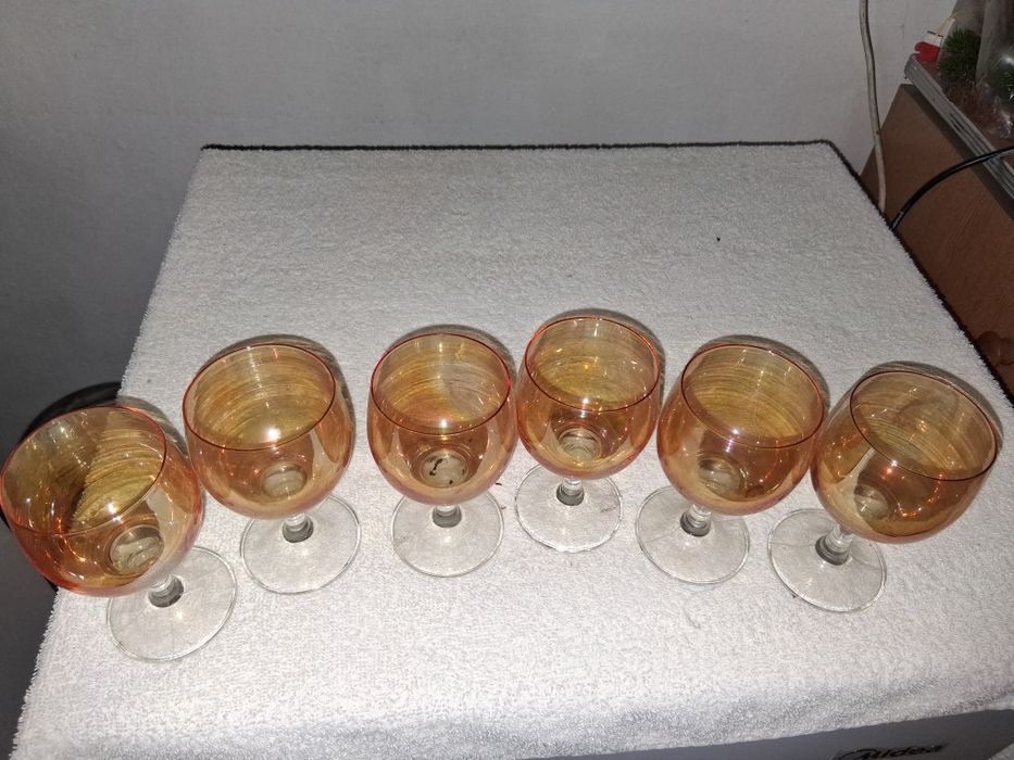 Kieliszki prl jasne szklo
