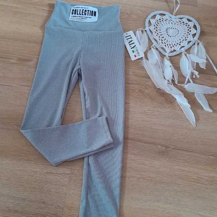 Szare legginsy leginsy prazkowane 122 128 lat 8