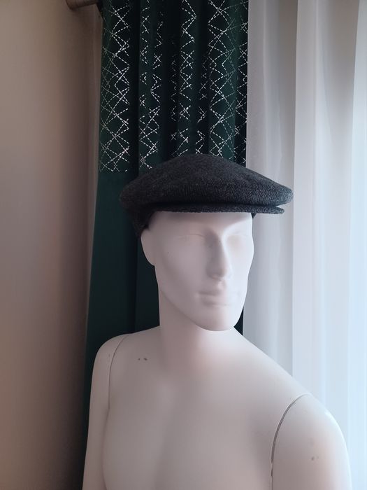 Klasyczny wełniany męski kaszkiet w jodełkę rozm 57 Quality Style