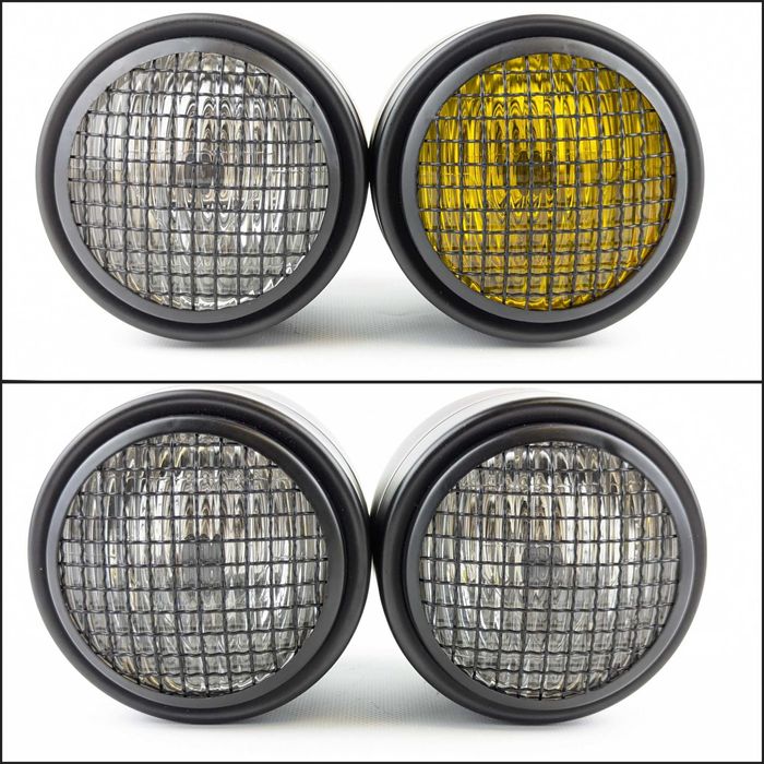 Подвійна металева мото фара з галогенками H4 та габаритом