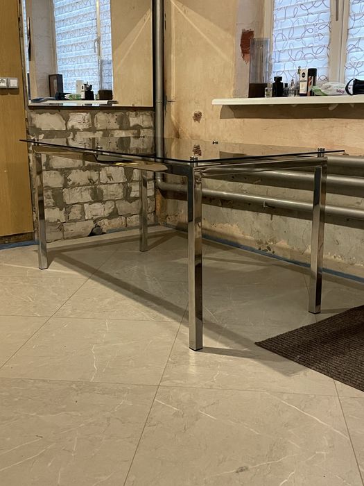 Стол стекло,нержавейка