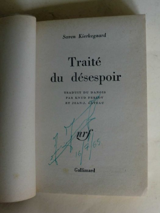 Traité du Désespoir
de Soeren Kierkegaard