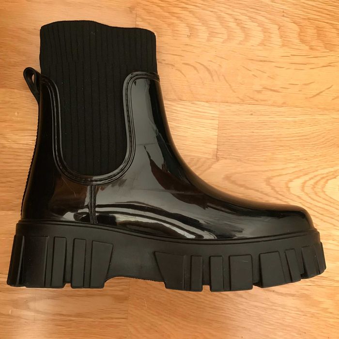 Botas de combate Sugerpunk, pretas com sola grossa