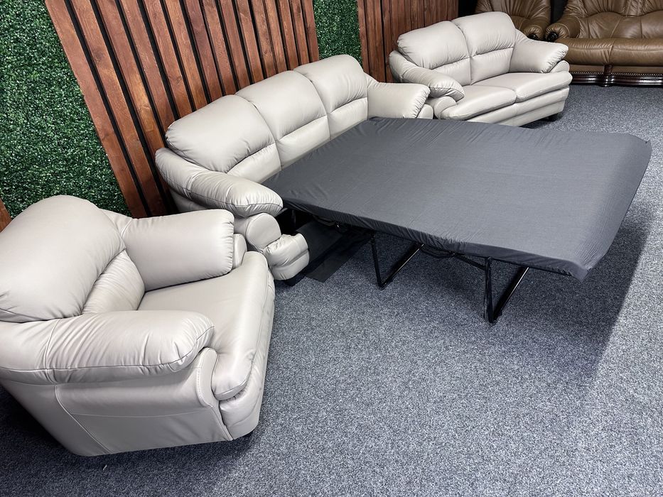 НОВИЙ шкіряний розкладний комплект 3+2+1 Бельгія. Кожаный диван. Кожа.