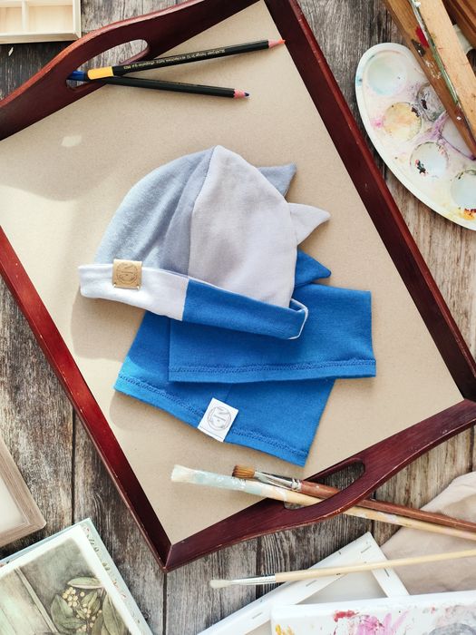 Czapka beanie, merino, dinozaur