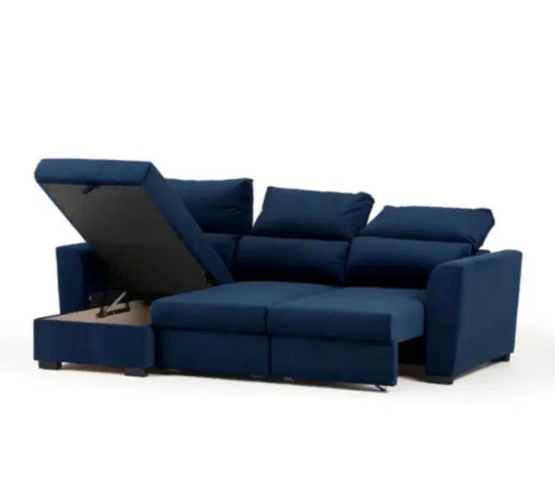Sofá cama com chaise longue - Gato Preto