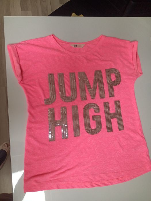 T-shirt różowy luźny H&M