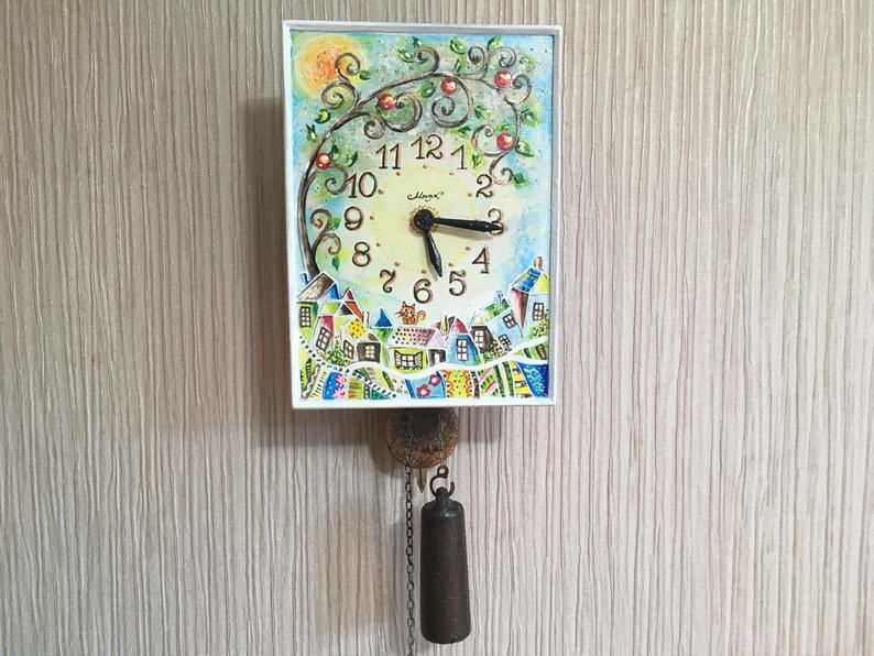 Часы ходики настенные механические 