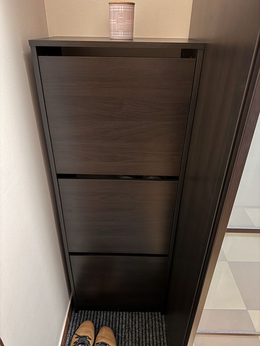 Szafka na buty Ikea Bissa czarny brąz