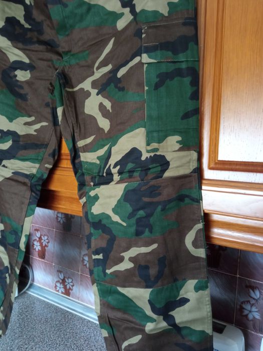 Calças camufladas militares Exército Italiano Woodland caça e airsoft