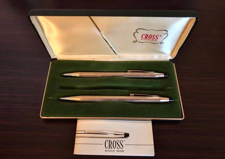 Cross Since 1846 Pozłacany 1/2 10k długopis i ołówekKomplet Vintage