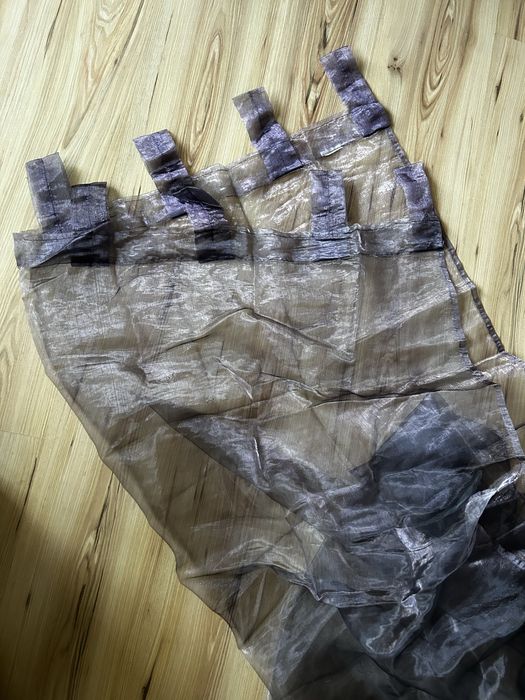 Firanka zasłonka zasłony tiul błyszczące na okno fiolet lila