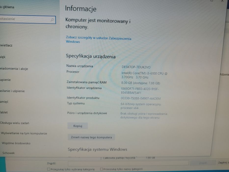 Sprzedam mały komputer i3 6100