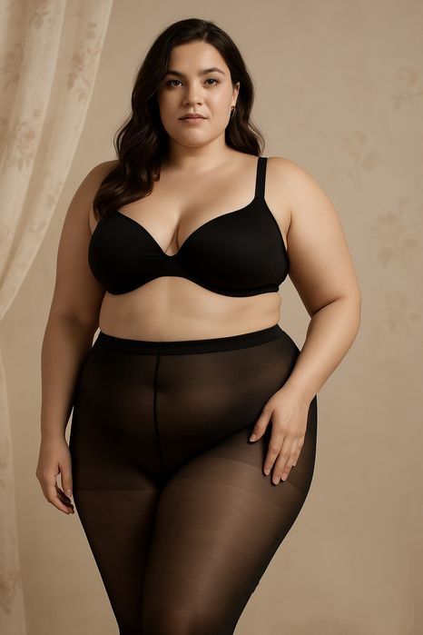 Rajstopy plus size 5 XXL czarne