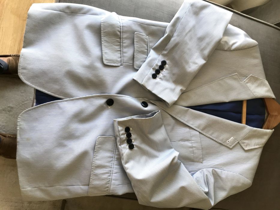 Blazer (Americana) com riscas azuis