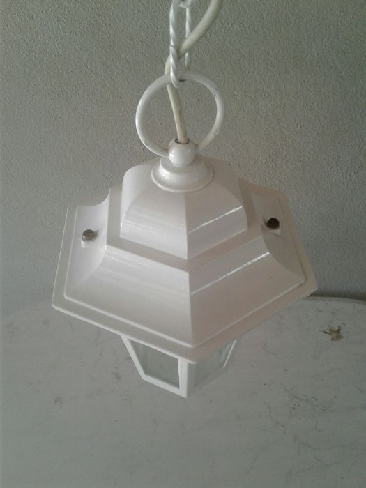 Lanterna candeeiro exterior jardim branco