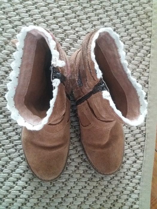 Botas de Camurça Mel com Renda, n.º 35