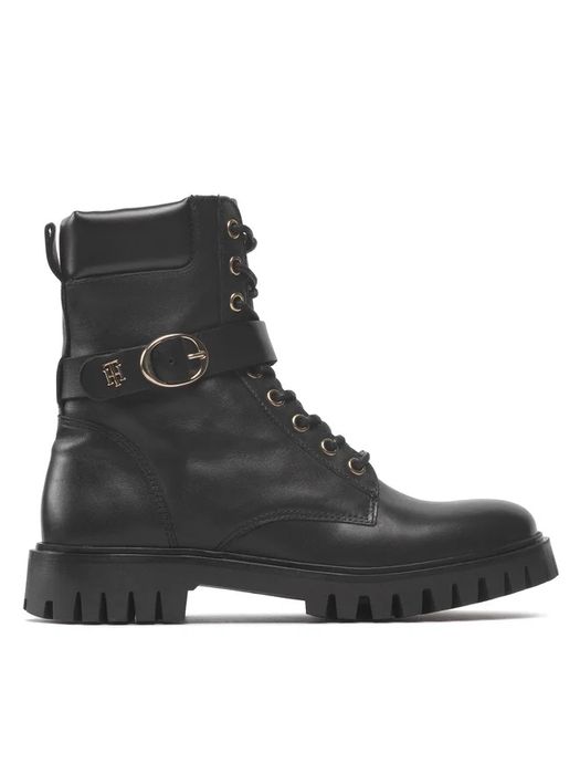 Tommy Hilfiger Trapery Botki 36,skóra , Buckle Lace Up Boot FW0FW06734