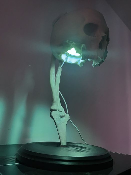 Lampka czaszka LED RGB pilot USB