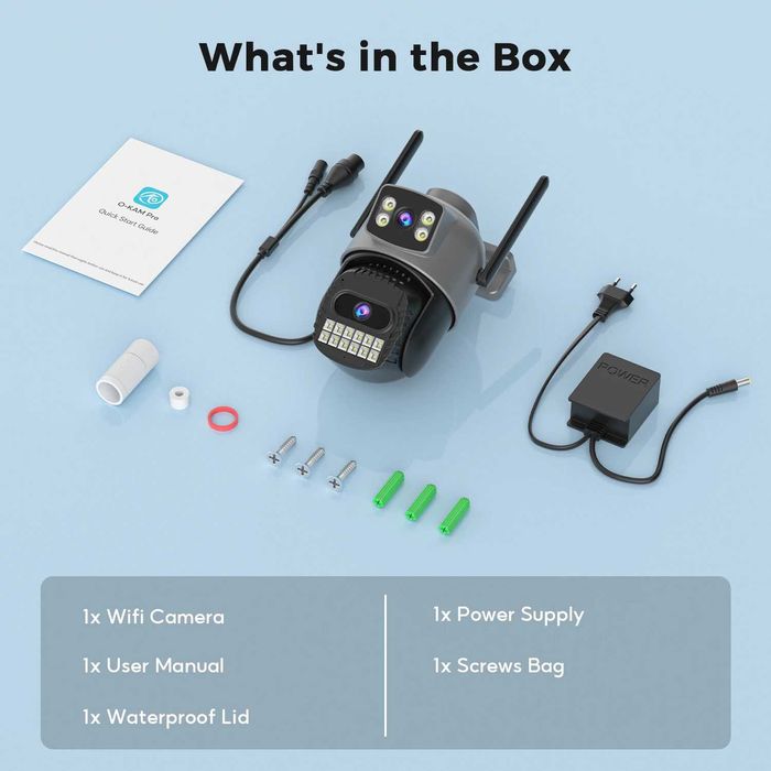 Високоякісна 10 МП камера з поворотним об'єктивом WIFI, ніч,датчик рух